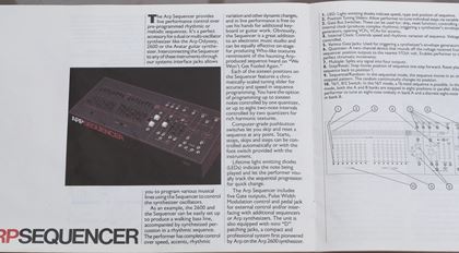 Arp-Original orange/black synth leaflet